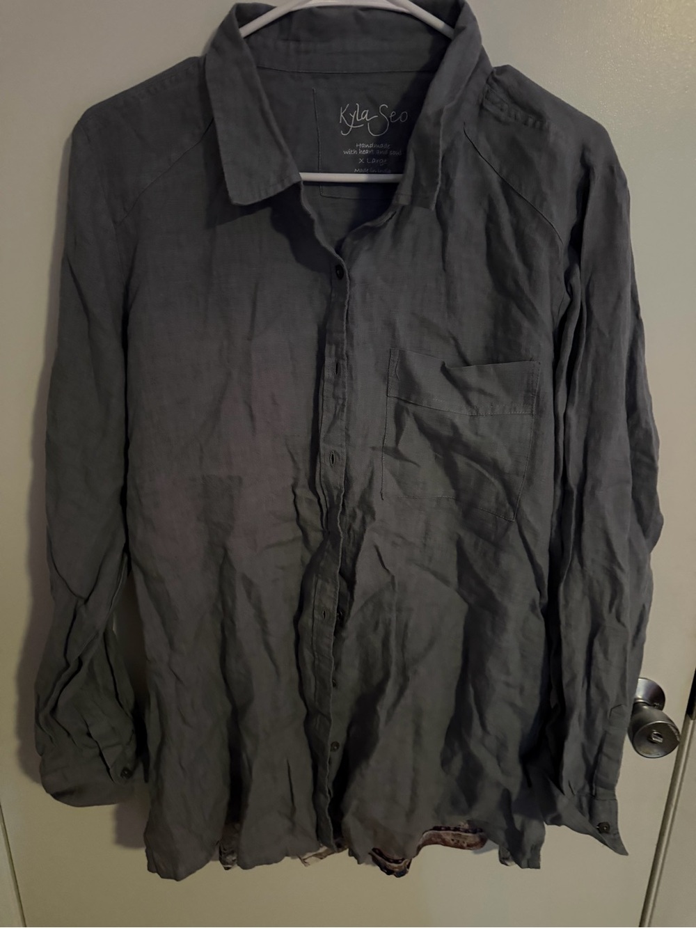 Kyla Seo Women's Gray Button-Down Shirt